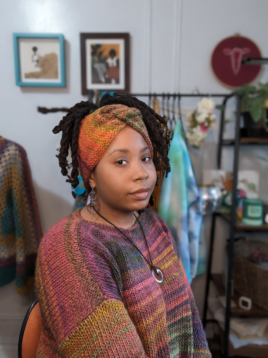 DESCENDANT SHIP KNIT HEAD BAND 茶 24AW