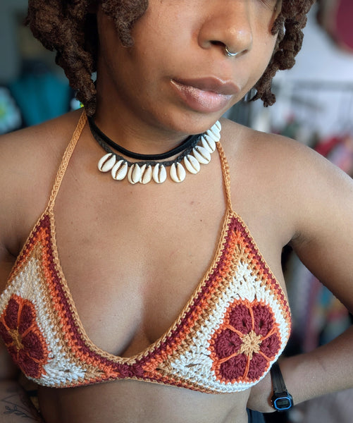African flower bikini top